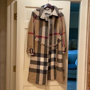 Burberry signature large check wool coat